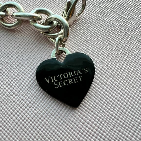 Rare 7” Tiffany & Co. Victoria’s Secret Black Heart Charm w/ Chain Link Bracelet - Picture 12 of 12